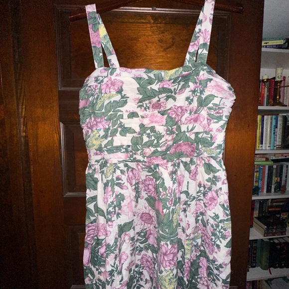 NWT Abercrombie & Fitch | A&F Emerson Linen-Blend Wide Strap Midi Dress Floral - Picture 6 of 7